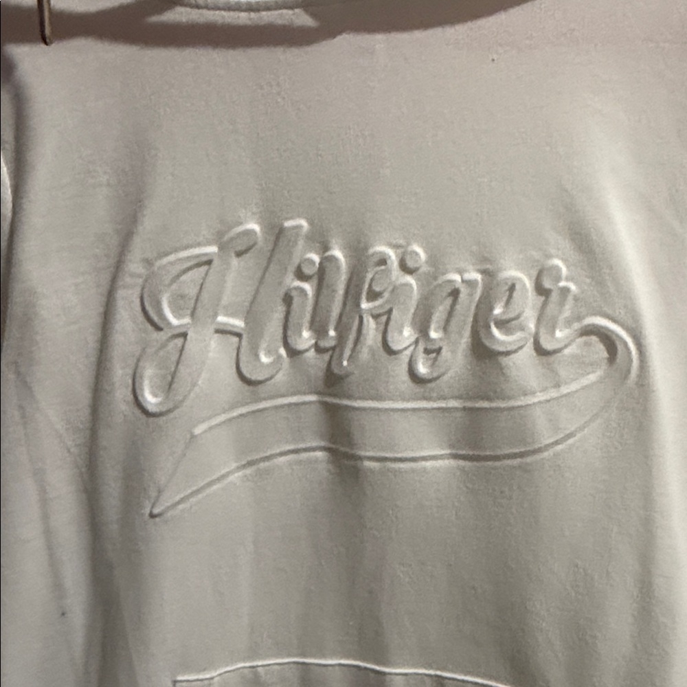 Tommy Hilfiger White Hoodie with Red and Blue Accents